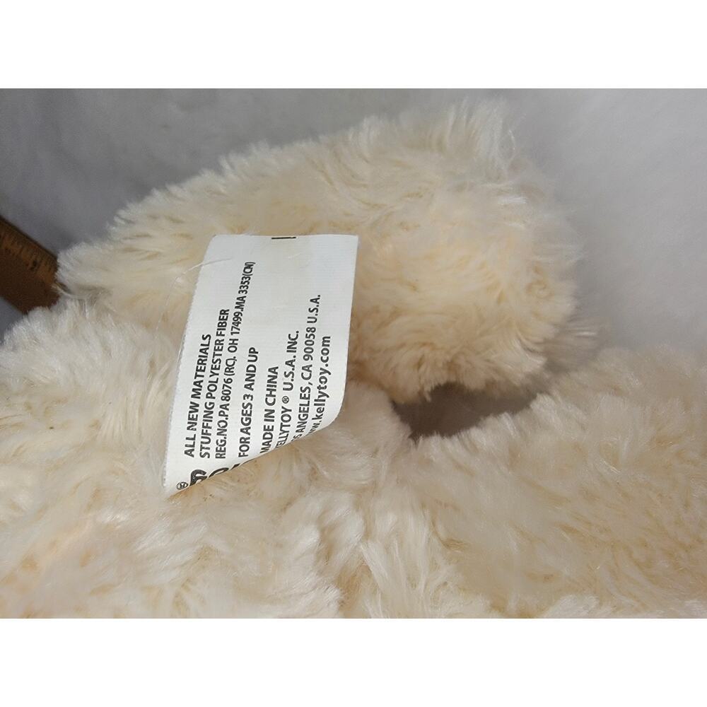 Vtg Kellytoy LOVE BEAR White Holding Pink Rose - Picture 8 of 10